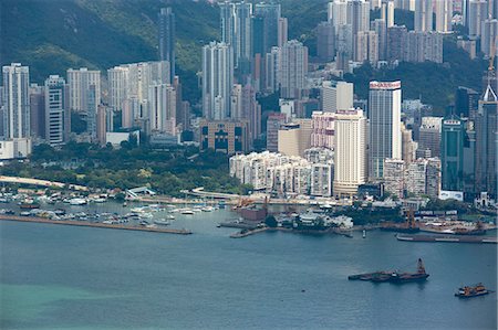 Bird's eye sweep of Causeway Bay area from Sky100, 393 metres above sea level, Hong Kong Stock Photo - Rights-Managed, Code: 855-06313923