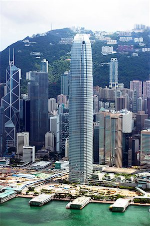 Bird's eye sweep of Central area from Sky100, 393 metres above sea level, Hong Kong Fotografie stock - Rights-Managed, Codice: 855-06313940