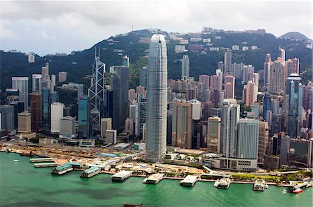 Bird's eye sweep of Central area from Sky100, 393 metres above sea level, Hong Kong Stock Photo - Rights-Managed, Code: 855-06313941