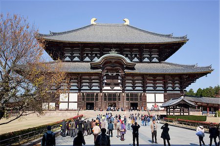 simsearch:855-06338469,k - Great Buddha hall (Daibutsuden), Todaiji temple, Nara, Japan Fotografie stock - Rights-Managed, Codice: 855-06337512