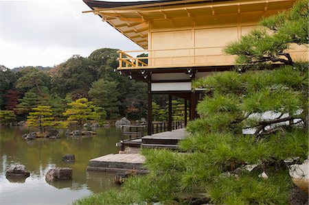 simsearch:855-06338274,k - Rokuon-ji Temple (Kinkakuji) in autumn, Kyoto, Japan Fotografie stock - Rights-Managed, Codice: 855-06338446