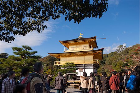 simsearch:855-06338274,k - Rokuon-ji Temple (Kinkakuji) in autumn, Kyoto, Japan Fotografie stock - Rights-Managed, Codice: 855-06338459