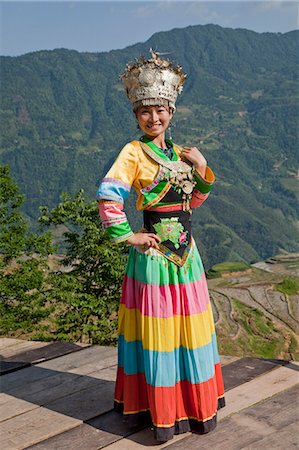 A minorities woman at Longsheng rice terrace, Guilin, Guangxi, China Foto de stock - Con derechos protegidos, Código: 855-06338514