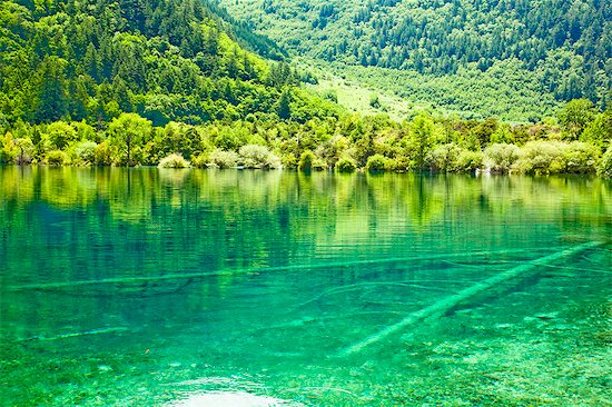 Five Flower Lake (Wuhuahai), Jiuzhaigou, Sichuan, China Photographie de stock - Premium Droits Gérés, Artiste: Oriental Touch, Le code de l’image : 855-06338526