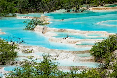 sichuan province - Cinq couleurs Pond (Wucai Chi), Huang Long, Sichuan, Chine Photographie de stock - Rights-Managed, Code: 855-06338603