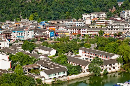 Townscape from Xilang Hill, Yangshuo, Guilin, China Stock Photo - Rights-Managed, Code: 855-06338673