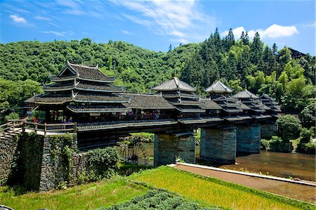 Cheng Yang Wind & Rain Bridge, Sanjiang, Guangxi Province, China Stock Photo - Rights-Managed, Code: 855-06338739