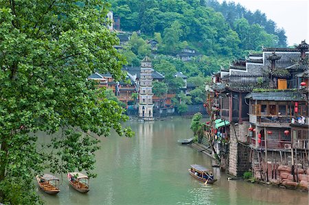 Tuo-Fluss und die Szene der Phoenix-Altstadt, Zhangjiazie, Hunan, China Stockbilder - Lizenzpflichtiges, Bildnummer: 855-06338787