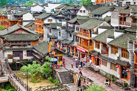 Straßenbild von Phoenix Altstadt, Zhangjiazie, Hunan, China Stockbilder - Lizenzpflichtiges, Bildnummer: 855-06338798