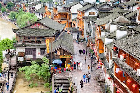 Straßenbild von Phoenix Altstadt, Zhangjiazie, Hunan, China Stockbilder - Lizenzpflichtiges, Bildnummer: 855-06338800