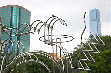 ICC building viewed from Kowloon Park, Kowloon, Hong Kong Stock Photo - Rights-Managed, Code: 855-06339003