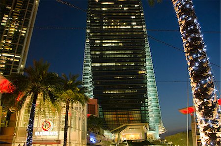 ICC building from Civic Square at dusk, Kowloon west, Hong Kong Stock Photo - Rights-Managed, Code: 855-06339137