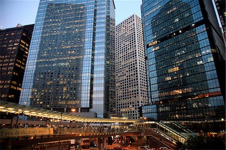 Commercial buildings in Central at night, Hong Kong Stock Photo - Rights-Managed, Code: 855-06339369