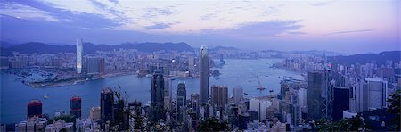 simsearch:855-06339397,k - Paysage urbain depuis le pic au crépuscule, Hong Kong Photographie de stock - Rights-Managed, Code: 855-06339456