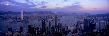 Cityscape from the Peak at dusk, Hong Kong Stock Photo - Rights-Managed, Code: 855-06339458