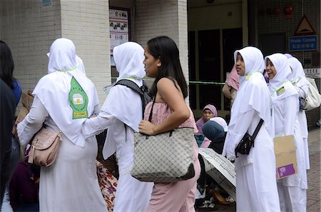 Domestic helpers gather on Sunday, Wanchai, Hong Kong Foto de stock - Con derechos protegidos, Código: 855-06339516