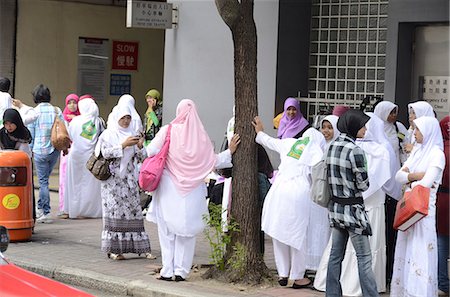 Domestic helpers gather on Sunday, Wanchai, Hong Kong Foto de stock - Con derechos protegidos, Código: 855-06339511