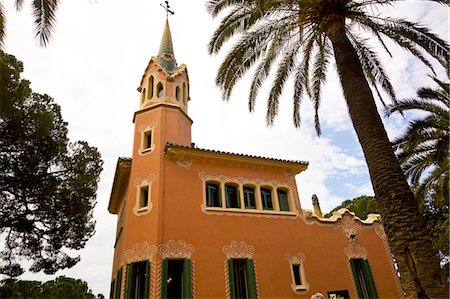 Gaudi Museum, Guell Park, by Antoni Gaudi, Barcelonia, Catalonia, Spain, Europe Stockbilder - Lizenzpflichtiges, Bildnummer: 855-08420599