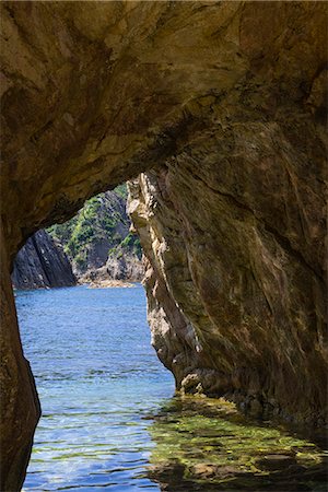 sea cave - A sea cave on Kamogaiso(Duck's rocky shore), Uradome Coast,  Sea of Japan, Iwami-cho, Tottori Prefectire, Japan Stock Photo - Rights-Managed, Code: 855-08420781