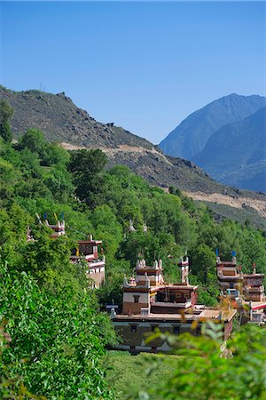 sichuan - Valley of beauty, Tibetan folk house, Jiaju village, Danba (Rongzhag Zong), Garzê Tibetan Autonomous Prefecture, Sichuan Province, PRC Stock Photo - Rights-Managed, Code: 855-08420843
