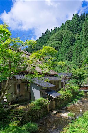 Cityscape of  Itaibara-shuraku(Ancient village), Chizu-cho, Tottori Prefecture, Japan Stock Photo - Rights-Managed, Code: 855-08536290