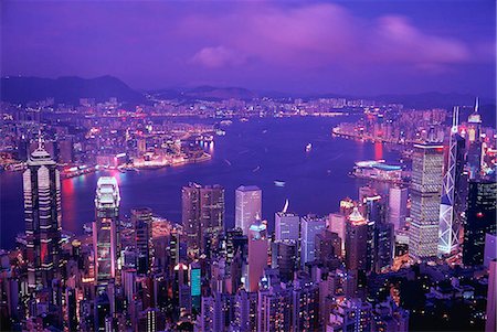 simsearch:855-02986930,k - Victoria Harbour from the Peak Stock Photo - Rights-Managed, Code: 855-02985571