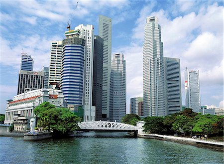 desembocadura del río - Raffles Place, Singapore Foto de stock - Con derechos protegidos, Código: 855-02985721