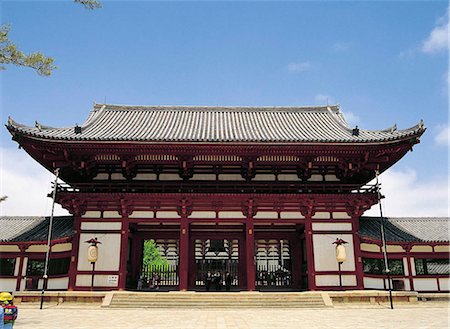 Temple Todai-Ji, Daibutsu-den (plus grand en bois architecture mondiale), Nara, Japon Photographie de stock - Rights-Managed, Code: 855-02985932