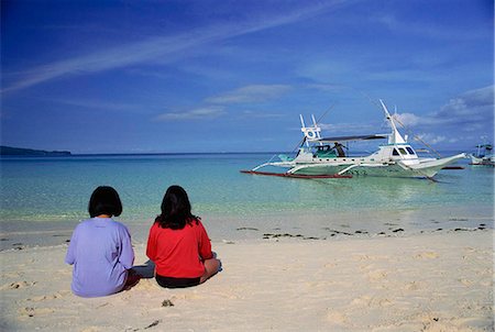 Gens sur la plage, Boracay, Philippines Photographie de stock - Rights-Managed, Code: 855-02986031