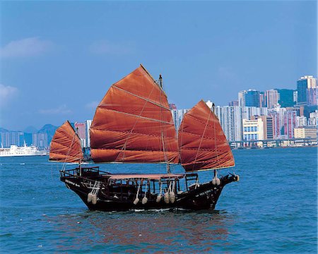 simsearch:855-03024093,k - Chinese junk in Victoria Harbour, Hong Kong Foto de stock - Con derechos protegidos, Código: 855-02986435