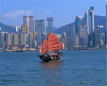 simsearch:855-03024093,k - Chinese junk in Victoria Harbour, Hong Kong Foto de stock - Con derechos protegidos, Código: 855-02986438