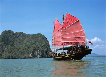 phang nga bay - Jonque chinoise de croisière à la baie de Phang Nga, Thaïlande Photographie de stock - Rights-Managed, Code: 855-02986626