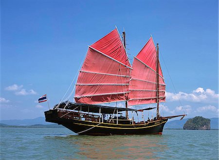 phang nga bay - Chinese junk cruise, Thailand Foto de stock - Con derechos protegidos, Código: 855-02986628
