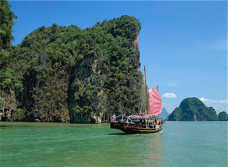 phang nga bay - Chinese junk cruise at Phang Nga Bay,  Thailand Foto de stock - Con derechos protegidos, Código: 855-02986657