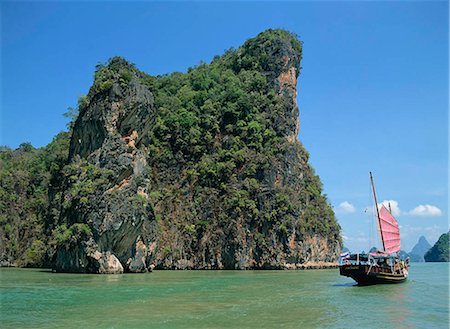 phang nga bay - Jonque chinoise de croisière à la baie de Phang Nga, Thaïlande Photographie de stock - Rights-Managed, Code: 855-02986653