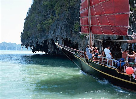 phang nga bay - Chinese junk cruise at Phang Nga Bay, Thailand Foto de stock - Con derechos protegidos, Código: 855-02986672