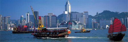 simsearch:855-02985544,k - Shipping in Victoria Harbour, Hong Kong Foto de stock - Con derechos protegidos, Código: 855-02986881