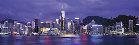 Victoria Harbour, au crépuscule, Hong Kong Photographie de stock - Rights-Managed, Code: 855-02986901