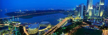 esplanade marina bay - Skyline from Swissotel The Stamford Stock Photo - Rights-Managed, Code: 855-02987775