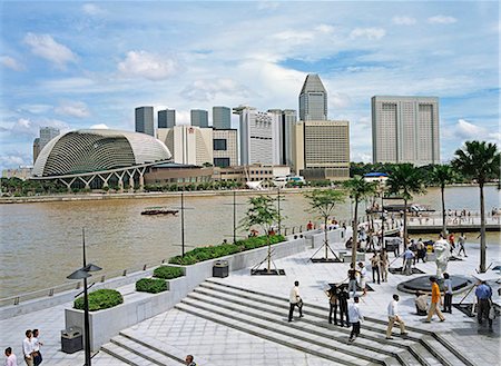 Merlion Park et Esplanade - Theatres on The Bay Photographie de stock - Rights-Managed, Code: 855-02987838