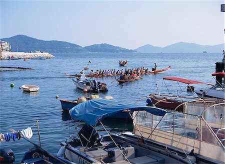 Dragon Boat race practice in Pang  Chau, Hong Kong Foto de stock - Con derechos protegidos, Código: 855-02988032