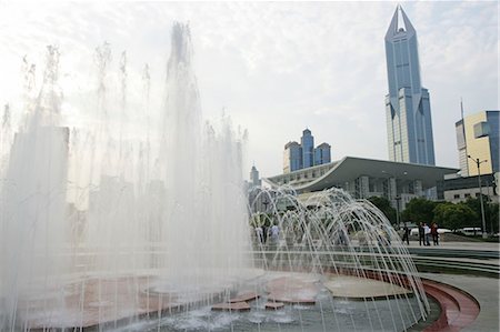 Fontaine de la place du peuple, Shanghai Photographie de stock - Rights-Managed, Code: 855-02988279