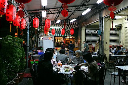 Restaurants at the Taipei Hwahsi Tourist night market, Taiwan Stock Photo - Rights-Managed, Code: 855-02988521