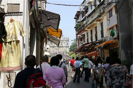 simsearch:855-05980888,k - Streets by the Ruins of St. Paul cathedral, Macau Stock Photo - Rights-Managed, Code: 855-02988690