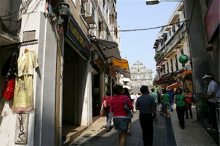 ruinas de sao pa - Streets by the Ruins of St. Paul cathedral, Macau Foto de stock - Direito Controlado, Número: 855-02988691