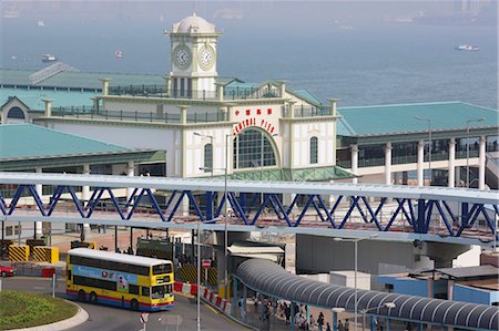 star ferry pier - Central Pier clock tower, Hong Kong Foto de stock - Con derechos protegidos, Código: 855-02988831