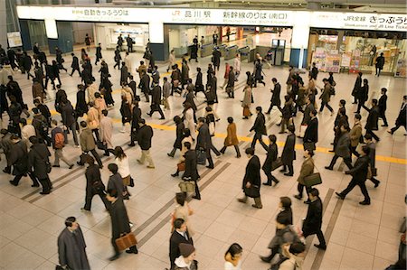 rush hour japanese - Commuters at Shinagawa Station, Tokyo, Japan Stock Photo - Rights-Managed, Code: 855-02989536