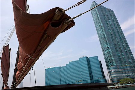 simsearch:855-03022559,k - Chinese junk 'Dukling' in Victoria Harbour with the Hung Hom condominiums at the background,Hong Kong Stock Photo - Rights-Managed, Code: 855-03024096