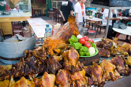 Roast chicken and lamb displaying in a food stall in the night market of Erdaoqiao,Wulumuqi,Xinjiang Uyghur autonomy district,Silk Road,China Stock Photo - Rights-Managed, Code: 855-03024776