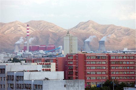 District de centrale électrique, Wulumuqi, Xinjiang Uyghur autonomie, route de la soie, Chine Photographie de stock - Rights-Managed, Code: 855-03024780